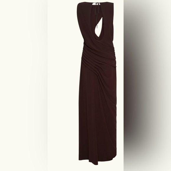 Oria Chiffon Brown Evening Dress - Picture 6 of 6